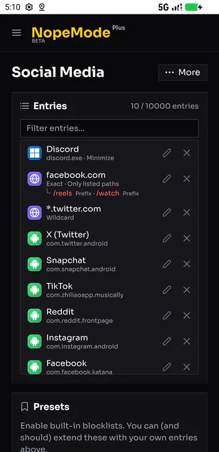 Block apps, websites, and more