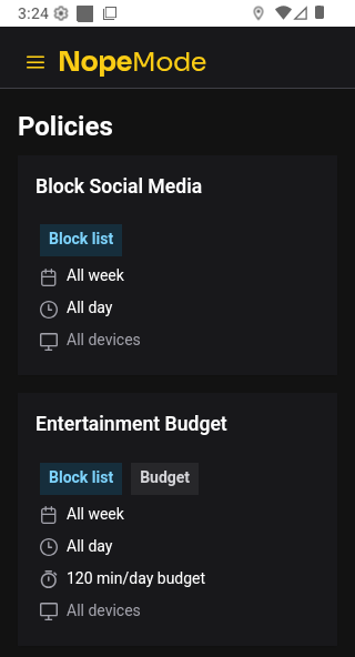 Block apps, websites, and more